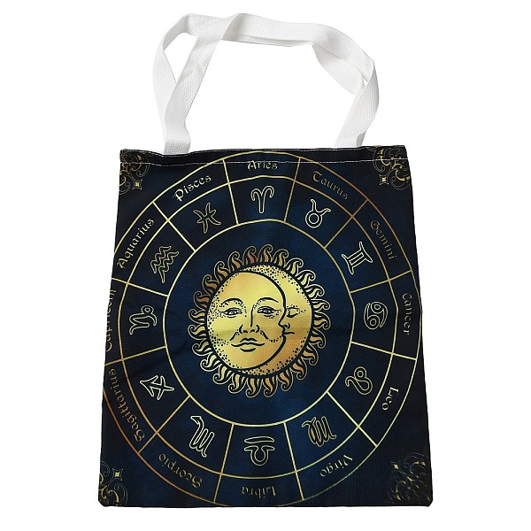 

PandaHall Canvas Tote Bags, Reusable Polycotton Canvas Bags, for Shopping, Crafts, Gifts, Sun, 59cm Polycotton Sun Black