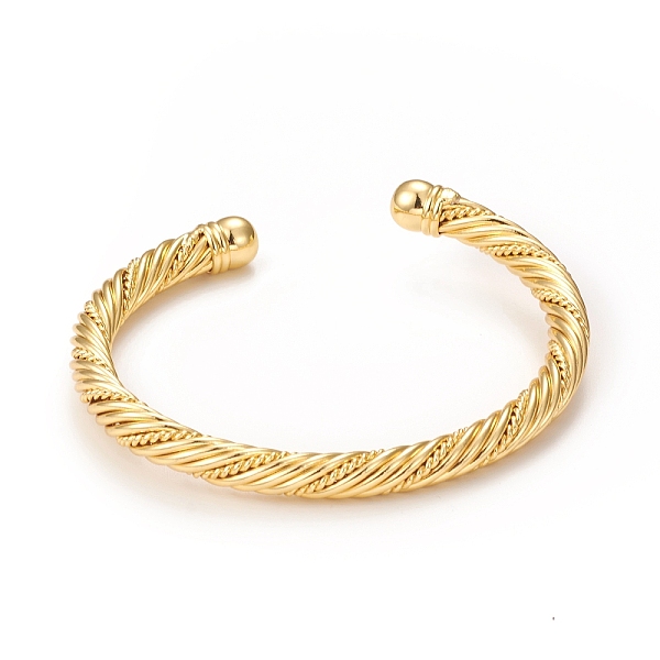 

PandaHall Rack Plating Brass Cuff Bangles, Long-Lasting Plated Twist Bangles for Women Men, Cadmium Free & Lead Free, Real 18K Gold Plated...