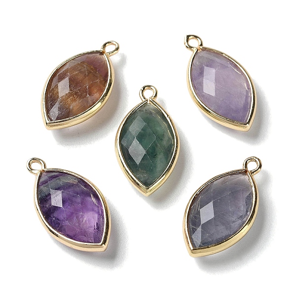 

PandaHall Natural Fluorite Pendants, with Platinum Brass Edge, Faceted, Horse Eye, 22x12x5.5mm, Hole: 1.8mm Fluorite Eye