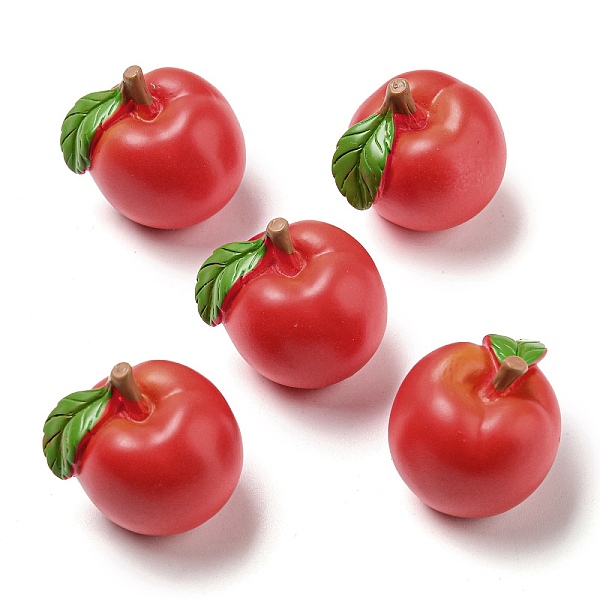 

PandaHall Fruit Opaque Resin Decoden Cabochons, Apple, 23x23.5x21mm Resin Apple