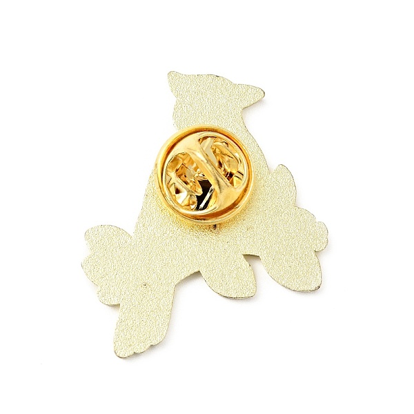 

PandaHall Bird with Branch Enamel Pin, Gold Plated Alloy Animal Badge for Backpack Clothes, Red, 29.5x27x1.5mm Alloy+Enamel Red