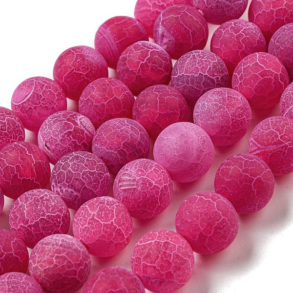 

PandaHall Natural Weathered Agate Beads Strands, Round, Dyed & Heated, Fuchsia, 12mm, Hole: 1.6mm, about 31pcs/strand, 14.76''(37.5cm)..., Pink