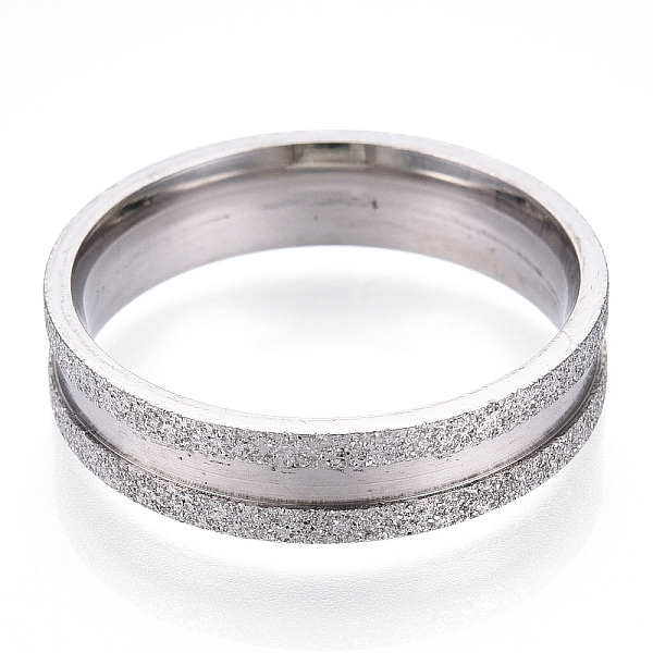 

PandaHall 201 Stainless Steel Grooved Finger Ring for Men Women, Stainless Steel Color, US Size 12 3/4(22mm), Wide: 6mm Stainless Steel