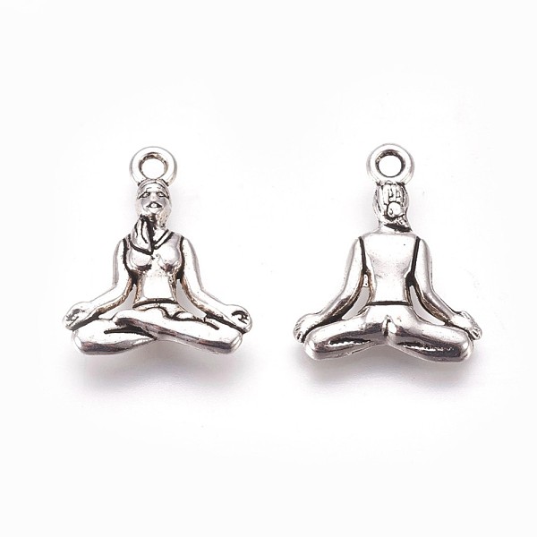 

PandaHall Tibetan Style Alloy Pendants, Cadmium Free & Lead Free, Yoga, Antique Silver, 20x16x3.5mm, Hole: 2mm, about 550pcs/1000g Alloy...