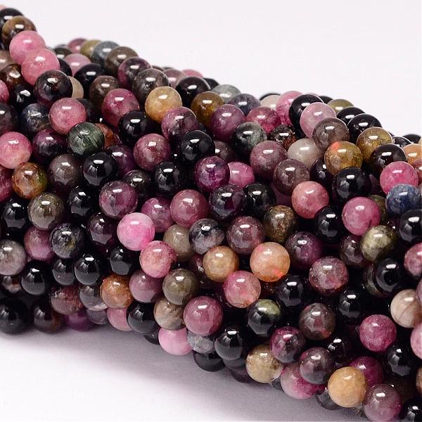 

PandaHall Natural Tourmaline Beads Strands, Round, 6mm, Hole: 1mm, about 76pcs/strand, 15.7 inch Tourmaline Round