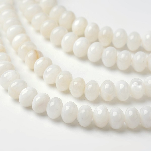 Dyed Natural Freshwater Shell Rondelle Bead Strands