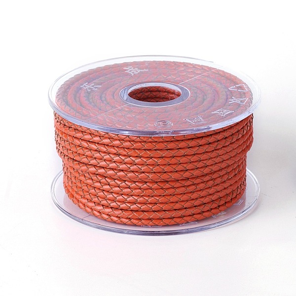 

PandaHall Braided Cowhide Cord, Leather Jewelry Cord, Jewelry DIY Making Material, Orange Red, 6mm, about 16.4 yards(15m)/roll Cowhide Round...