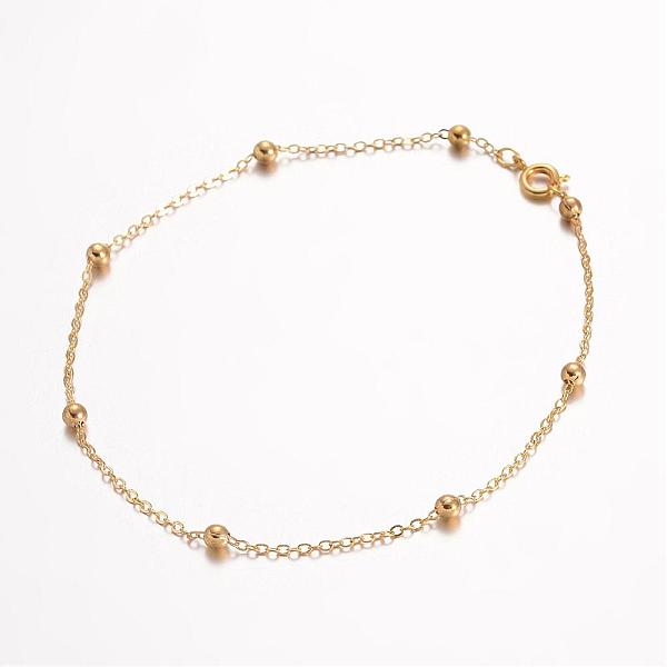 

PandaHall Brass Anklets, Golden, 242x1.5mm Brass