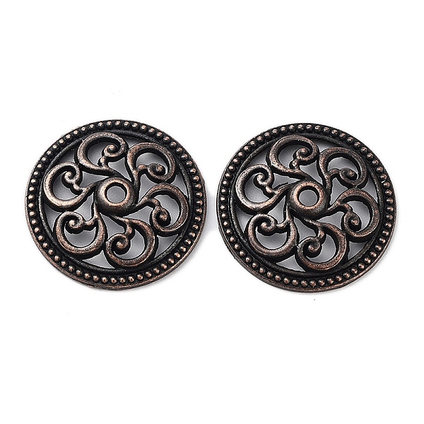 

PandaHall Tibetan Style Alloy Beads, Cadmium Free & Lead Free, Flat Round with Flower, Red Copper, 25x4mm, Hole: 2.2mm, about 414pcs/1000g...
