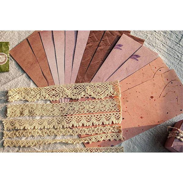 

PandaHall 12 Sheets Rectangle Scrapbook Paper Pads, for DIY Album Scrapbook, Background Paper, Diary Decoration, with 6Pcs Lace Ribbon, Dark...