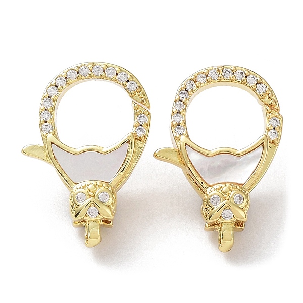 

PandaHall Rack Plating Brass Micro Pave Clear Cubic Zirconia Lobster Claw Clasps, with Natural Shell, Cadmium Free & Lead Free, Long-Lasting...