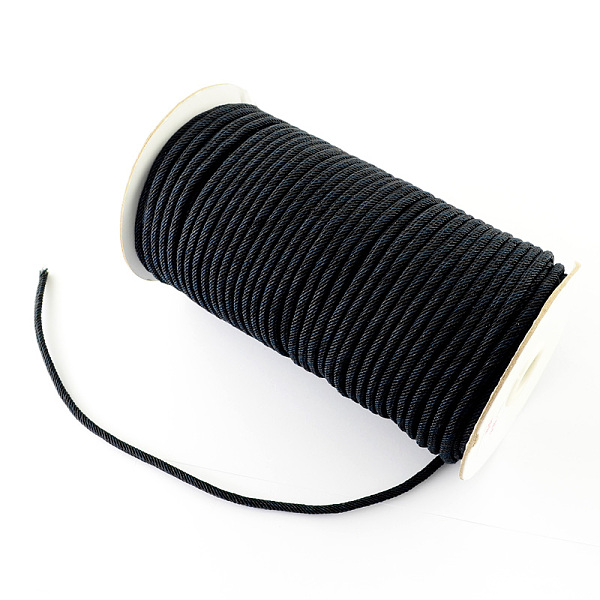 

PandaHall Nylon Thread, Eight Strands of Twisted Rope, 8-Ply, Black, 4mm, about 54.68 yards(50m)/roll Nylon Black