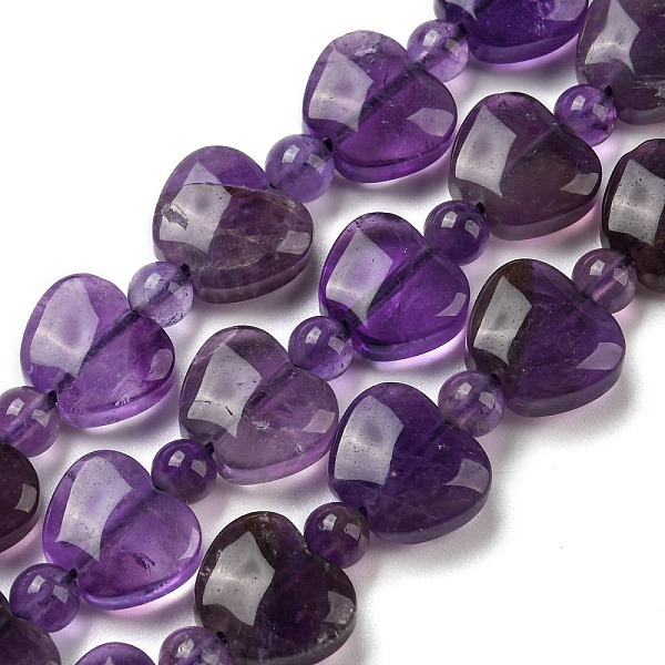 

PandaHall Natural Amethyst Beads Strands, Apple, 9x10.5x5mm, Hole: 1mm, about 35pcs/strand, 15.47''~15.67'' (39.3~39.8cm) Amethyst Apple