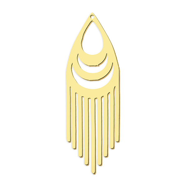 

PandaHall 201 Stainless Steel Pendants, Laser Cut, Vacuum Plating, Tassels, Golden, 43x14x1mm, Hole: 1mm 201 Stainless Steel Others