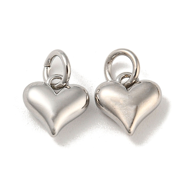 

PandaHall Brass Pendants, Heart, Real Platinum Plated, 9x8x3.5mm, Hole: 3mm Brass Heart