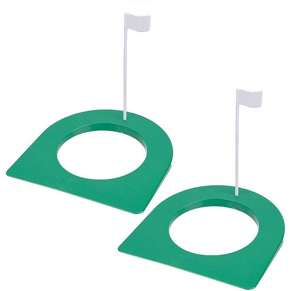 

PandaHall GORGECRAFT 2 Sets Green Plastic Golf Putting Cup Flag Putt Putter Golf Hole Training Aid with Removable Sign All-Direction Surface...