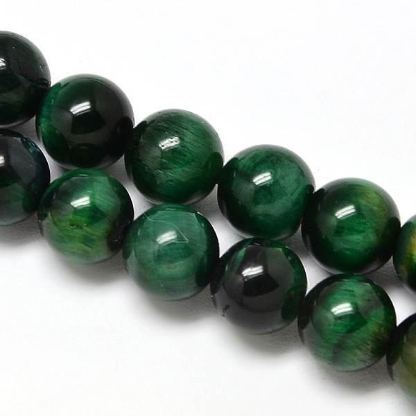 

PandaHall Natural Tiger Eye Beads Strands, Grade A+, Dyed & Heated, Round, Dark Green, 14mm, Hole: 1mm, about 29pcs/strand, 15.75 inch Tiger...