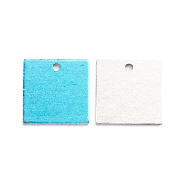 

PandaHall Aluminium Pendants, Stamping Blank Tag, Custom Engraving Name Plate, Business Card Blanks, Square, Platinum, 25x25x1.5mm, Hole...