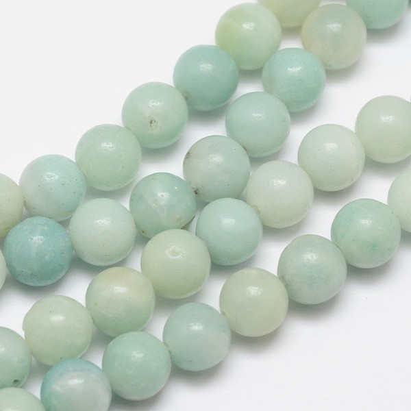 Brins Ronds De Perles Amazonite Naturel