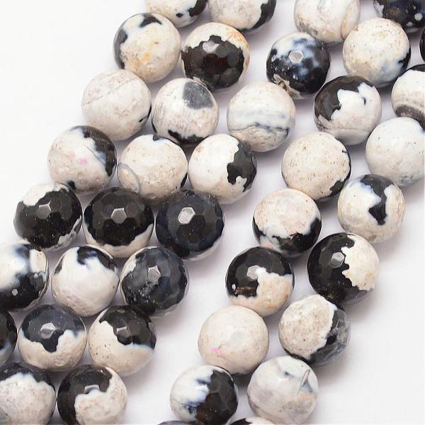 

PandaHall Natural Fire Crackle Agate Bead Strands, Round, Grade A, Faceted, Dyed & Heated, White, 10mm, Hole: 1mm, about 37pcs/strand, 15...