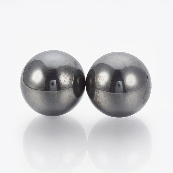 

PandaHall Magnetic Synthetic Hematite Beads, Gemstone Sphere, No Hole/Undrilled, Round, 19~20mm Magnetic Hematite Round