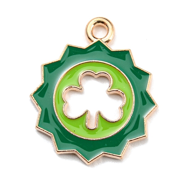 

PandaHall Saint Patrick's Day Alloy Enamel Pendants, Light Gold, Flower with Clover Charm, Green Yellow, 22x19x1.5mm, Hole: 2mm Alloy+Enamel...