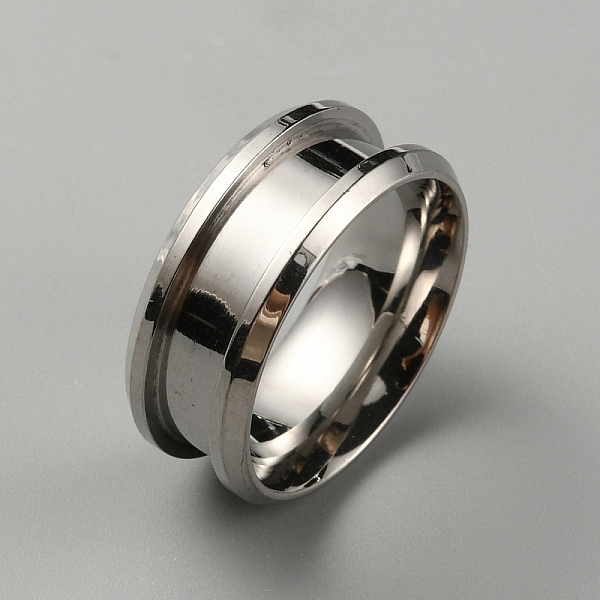 

PandaHall 304 Stainless Steel Grooved Finger Ring Settings, Ring Core Blank, for Inlay Ring Jewelry Making, Stainless Steel Color, US Size 6...