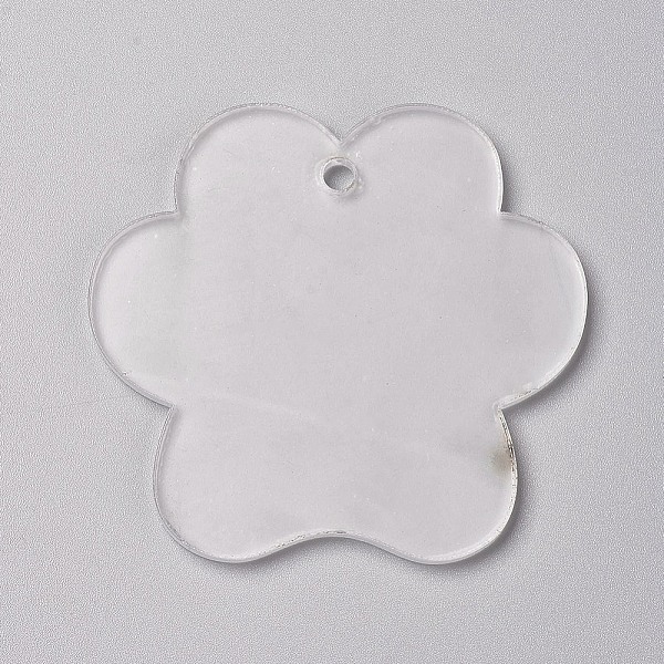 PandaHall Transparent Blank Acrylic Pendants, for DIY Keychains, Bag Tags, Gift Tags, Christmas Ornaments, Flower, Clear, 54.5x58.5x2.5mm...