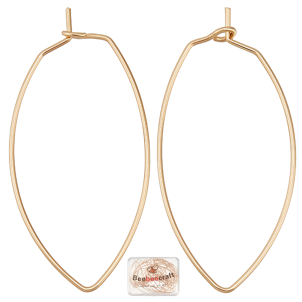 

PandaHall Beebeecraft 40Pcs Geometric Earring Hoops 18K Gold Plated Horse Eye Wine Glass Charm Rings Earring Beading Hoop for DIY Earring...