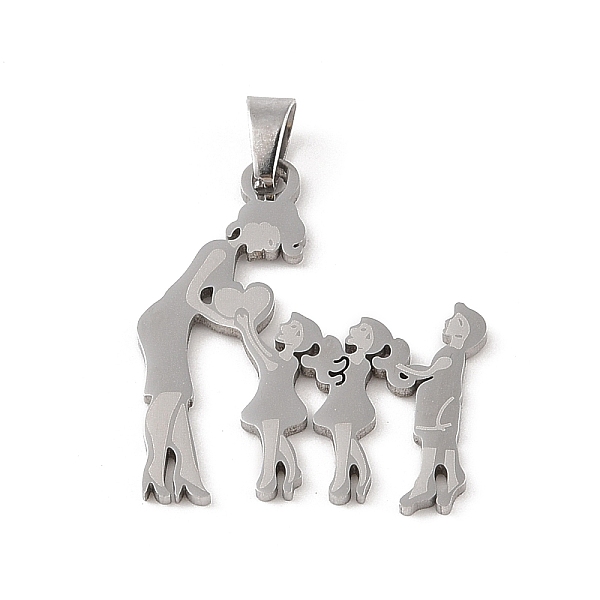 

PandaHall Mother's Day 304 Stainless Steel Pendants, Laser Cut, Mother and Child Charm, Stainless Steel Color, 32x27.5x1mm, Hole: 6x4mm 304...