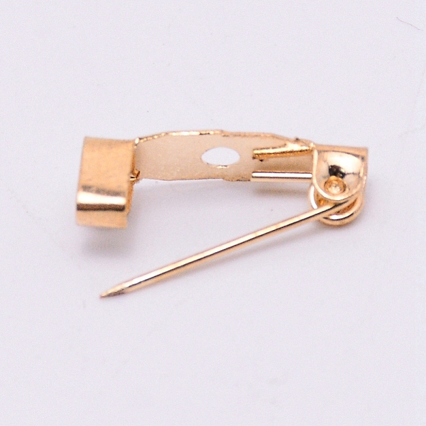 

PandaHall Iron Brooch Findings, Back Bar Pins, with 1 Hole, Light Gold, 4.5x15x5.5mm, Hole: 2mm, Pin: 0.5mm Iron