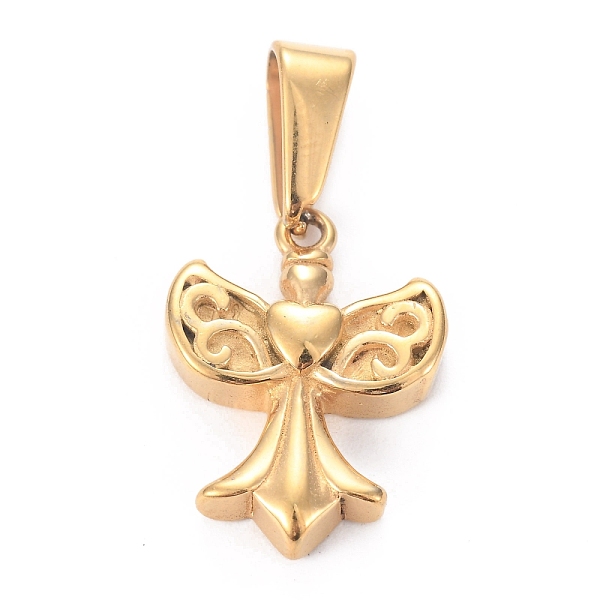 

PandaHall 304 Stainless Steel Pendants, Angel, Golden, 17x13x3.5mm, Hole: 5x2.5mm 304 Stainless Steel Angel & Fairy