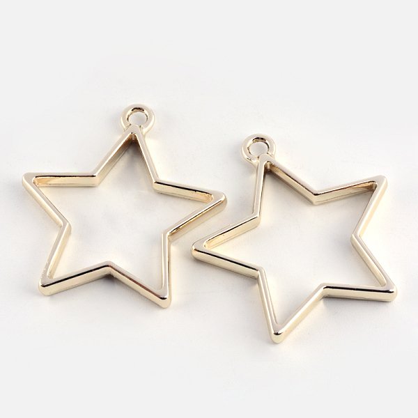 

PandaHall Rack Plating Alloy Star Open Back Bezel Pendants, For DIY UV Resin, Epoxy Resin, Pressed Flower Jewelry, Cadmium Free & Nickel...