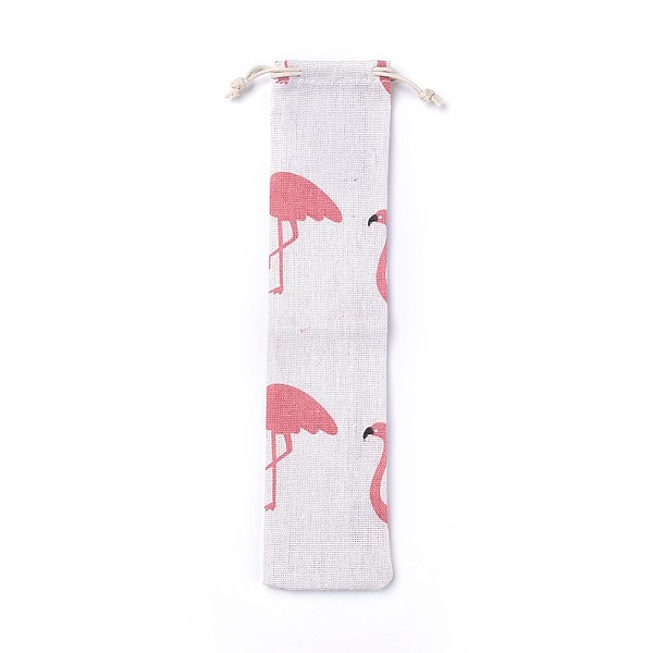 

PandaHall Cotton and Linen Cloth Packing Pouches, Drawstring Bags, Rectangle, Crane Pattern, Red, 26x6x0.2cm Cloth Red