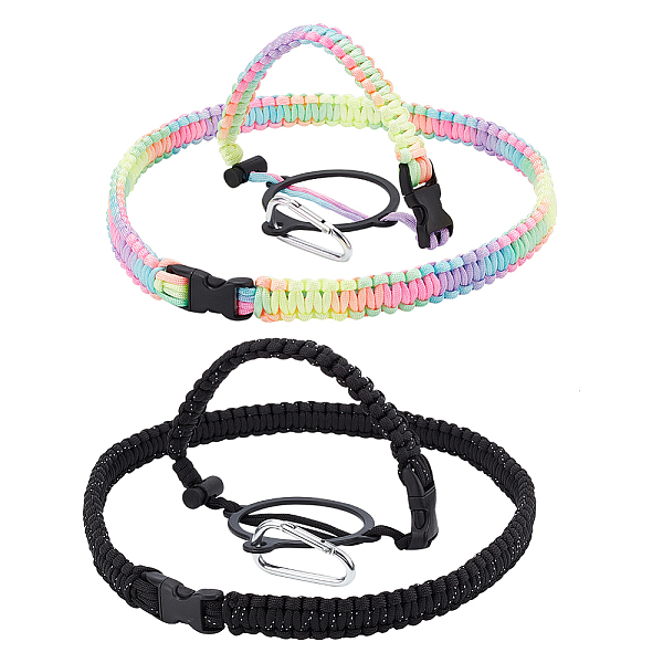 

PandaHall GOMAKERER 2 Sets 2 Colors Handle Shoulder Strap for Bottles, Nylon Straps Carrier for 12oz to 64oz Bottle Safety Ring Carabiner..., Multicolor