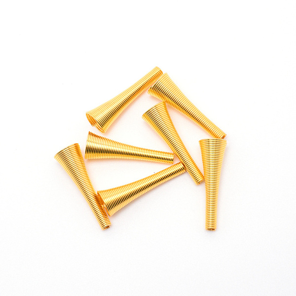 

PandaHall Iron Bead Caps, Cone, Golden, 30~32x9.5mm, Hole: 2.5mm, 12pcs/bag Iron