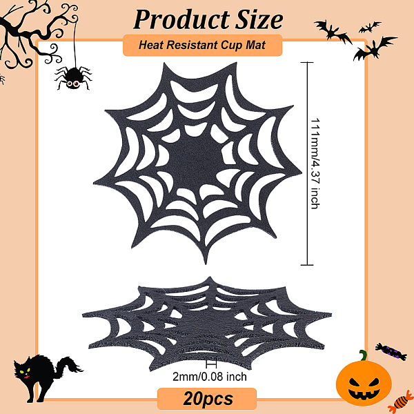 Spider Web Shape Felt Hot Pads For Halloween