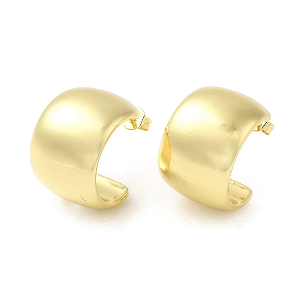 

PandaHall Rack Plating Brass Round Stud Earrings, Half Hoop Earrings, Cadmium Free & Lead Free, Long-Lasting Plated, Real 18K Gold Plated...