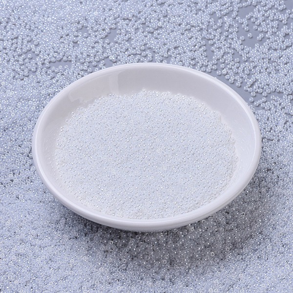 

PandaHall MIYUKI Round Rocailles Beads, Japanese Seed Beads, (RR511) Crystal Ceylon, 11/0, 2x1.3mm, Hole: 0.8mm, about 5500pcs/50g Glass..., White