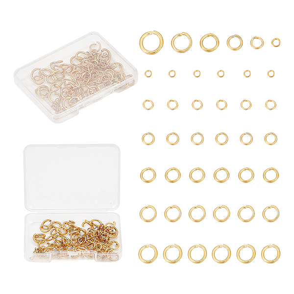 

PandaHall Unicraftale Vacuum Plating 304 Stainless Steel Open Jump Rings, Golden, 120pcs/Box 304 Stainless Steel