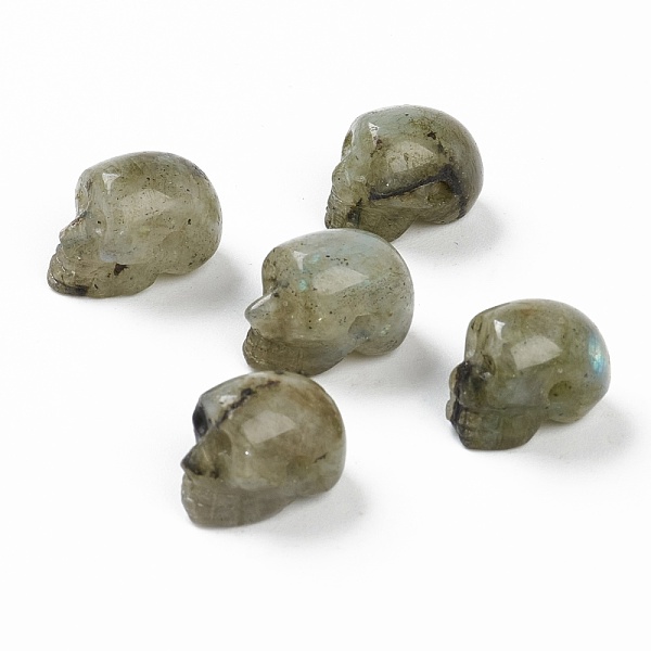 PandaHall Natural Labradorite Beads, Skull, 17~18x11~12x12~13mm, Hole: 1.7~2mm Labradorite Skull