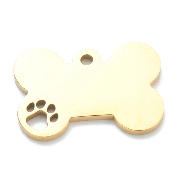 

PandaHall Ion Plating(IP) 304 Stainless Steel Pet Pendants, Dog Bone, Real 18K Gold Plated, 17x25x2mm, Hole: 2mm 304 Stainless Steel Dog