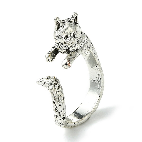 Cat Alloy Open Cuff Rings