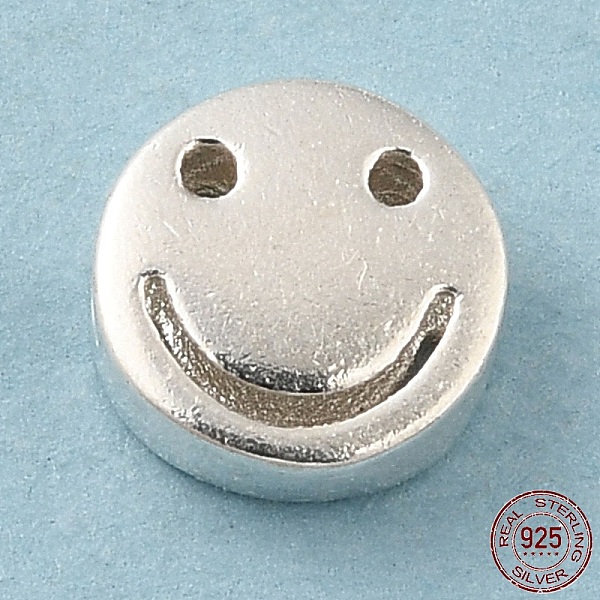 

PandaHall 925 Sterling Silver Beads, Flat Round with Smiling Face, with S925 Stamp, Silver, 6x2.5mm, Hole: 1.2mm Sterling Silver Flat Round