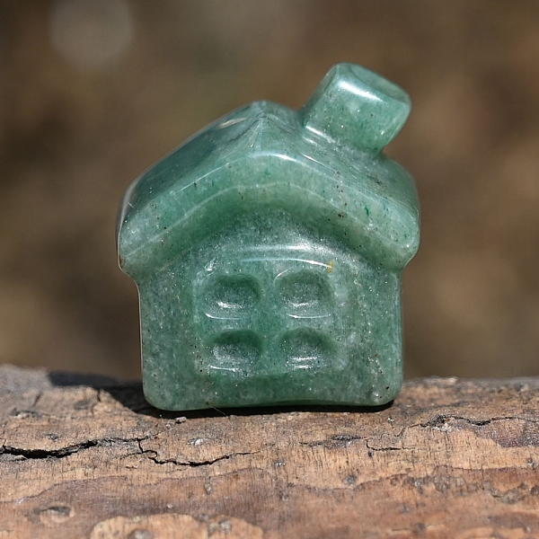 

PandaHall Natural Green Aventurine Carved House Figurines Statues for Home Office Desktop Decoration, 26x24x16mm Green Aventurine House