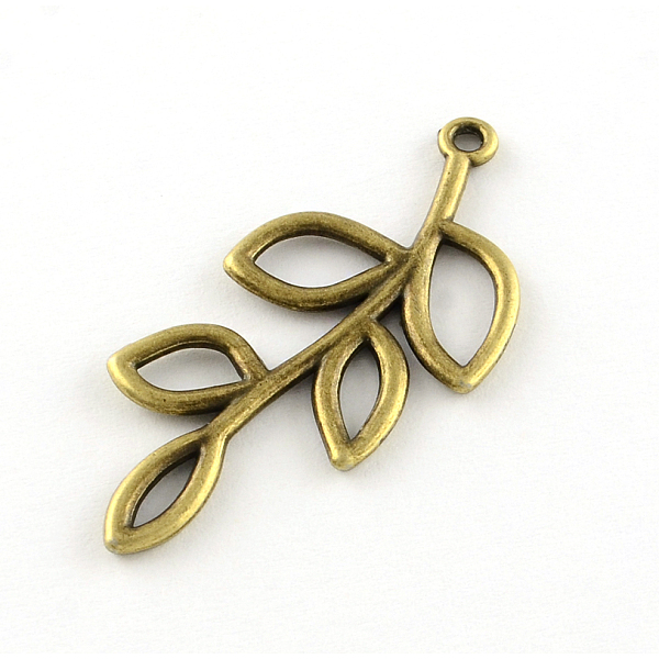 

PandaHall Tibetan Style Alloy Pendants, Leaf, Cadmium Free & Lead Free, Antique Bronze, 41x18.5x1.5mm, Hole: 1.5mm, about 510pcs/1000g Alloy...