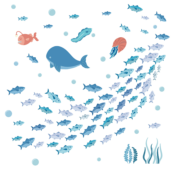 

PandaHall PVC Wall Stickers, Wall Decoration, Whale, 390x1180mm PVC Whale