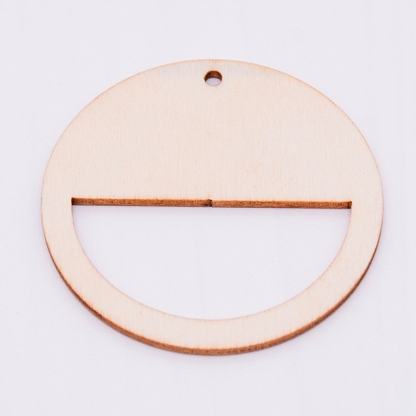 

PandaHall Laser Cut Wooden Big Pendants, Round, BurlyWood, 51x2mm, Hole: 2.5mm, Inner Size: 41.5x20mm Wood Round Orange