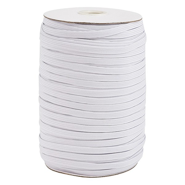 

PandaHall 3/8 inch Flat Braided Elastic Rope Cord, Heavy Stretch Knit Elastic with Spool, White, 10mm, about 90~100yards/roll(300 feet/roll)...