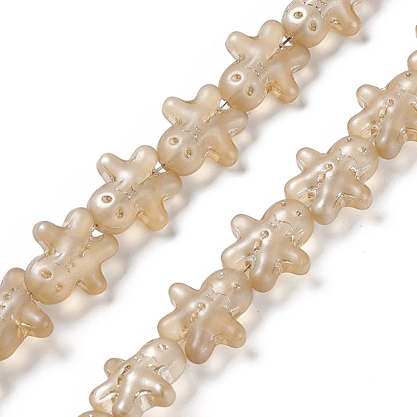 

PandaHall Pearl Luster Plated Electroplate Glass Beads, Ginger Man, for Christmas, Sandy Brown, 15x14x7mm, Hole: 1mm, about 45pcs/strand...